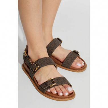 Nia Flat Sandal Brown  MICHAEL KORS