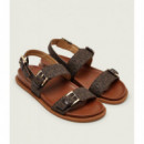 Nia Flat Sandal Brown  MICHAEL KORS