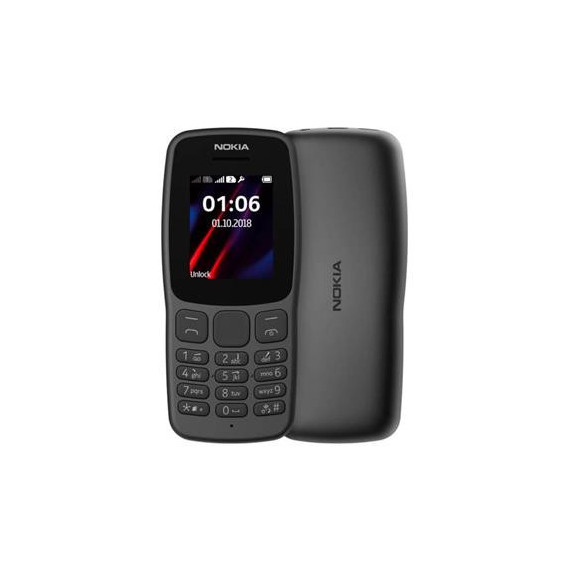 NOKIA Telefono Movil 106  TA-1114DS Negro Dual Sim, Linterna, Radio Fm,  Micro Sd