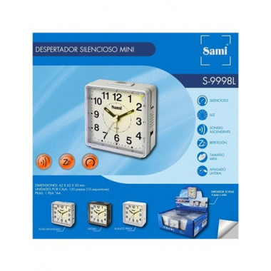 SAMI Reloj Despestador Analogico S-9998L Varios Colores