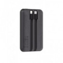 DEVIA Bateria Externa Portatil 10000mAh 22.5W con Cable Tipo C Y Lightning  Negro