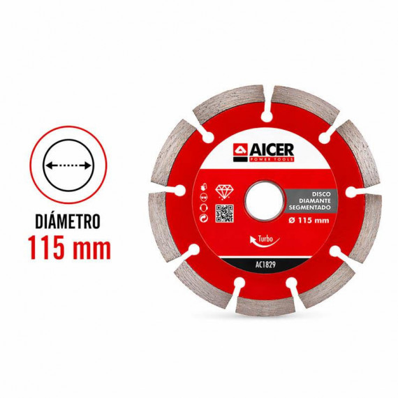 Disco Diamante Segmentado AICER 115 Mm