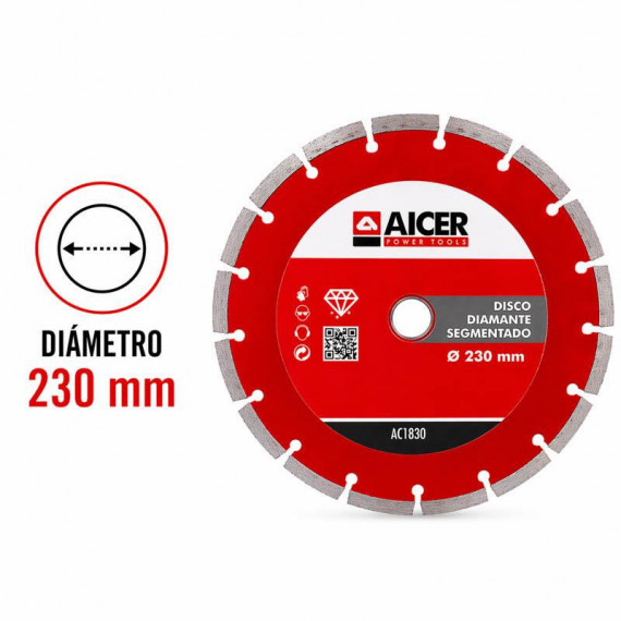 Disco Diamante Segmentado AICER 230 Mm
