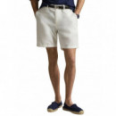 Polo RALPH LAUREN - 8.5-INCH Classic Fit Linen-cotton Short - Deckwash White - 710741375502/DECKWASH White