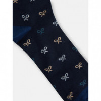 Calcetines SILBON Multiraquetas Colores Azul