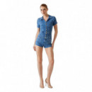 Janna Denim Romper Akron  GUESS