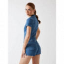 Janna Denim Romper Akron  GUESS