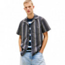 TJM REG AOP CAMP SHIRT EXT BLACK AOP