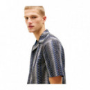 TJM REG AOP CAMP SHIRT EXT BLACK AOP