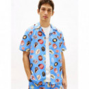 TJM REG AOP CAMP SHIRT EXT BLUE TWILIGHT