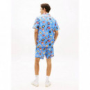 TJM REG AOP CAMP SHIRT EXT BLUE TWILIGHT