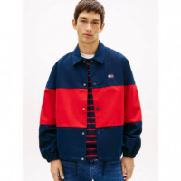 Tjm Colorblock Overshirt Ext Dark Night  TOMMY JEANS