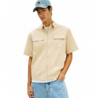 Tjm Boxy Skater Shirt White Clay  TOMMY JEANS
