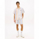 Tjm Textured Stripe Short Ext Ancient Wh  TOMMY JEANS