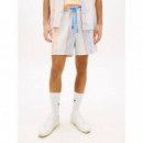 Tjm Textured Stripe Short Ext Ancient Wh  TOMMY JEANS