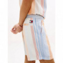 Tjm Textured Stripe Short Ext Ancient Wh  TOMMY JEANS