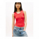 Tjw Essential Rib Tank Ext Red Alert / S  TOMMY JEANS