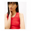 Tjw Essential Rib Tank Ext Red Alert / S  TOMMY JEANS