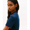 Tjw Badge Pleat Pique Dress Ext Dark Nig  TOMMY JEANS