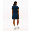 Tjw Badge Pleat Pique Dress Ext Dark Nig  TOMMY JEANS