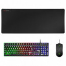 MARS GAMING PACK MCPXBES NEGRO TECLADO H-MECH/ RATON OPTICO/ ALFOMBRILLA - NEGRO