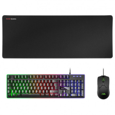 MARS GAMING PACK MCPXBES NEGRO TECLADO H-MECH/ RATON OPTICO/ ALFOMBRILLA - NEGRO