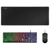 MARS GAMING PACK MCPXBES NEGRO TECLADO H-MECH/ RATON OPTICO/ ALFOMBRILLA - NEGRO