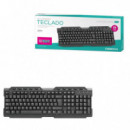 OMEGA TECLADO MULTIMEDIA AURORA USB OK026ES
