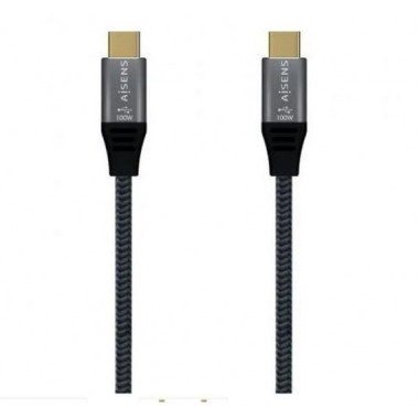 AISENS CABLE USB-C A USB-C 2.0 1M GRIS 5A 100W