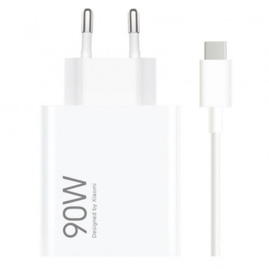 XIAOMI CARGADOR DE PARED 90W HYPERCHARGE USB-A COMBO BLANCO CARGADOR + CABLE