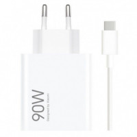 XIAOMI Cargador de Pared 90W Hypercharge Usb-a Combo Blanco Cargador + Cable