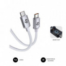 SUBBLIM CABLE USB-C MACHO A USB-C MACHO 60W 1M BLANCO
