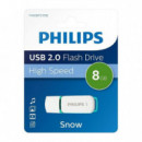 PHILIPS Pendrive USB 2.0 8GB Snow