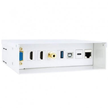 NANOCABLE CAJA DE CONEXIONES DE PARED BLANCA VGA - 2x HDMI - Jack 3.5 - USB 3.0 - USB Tipo-C - USB 2.0 - RJ45