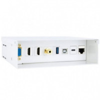 NANOCABLE Caja de Conexiones de Pared Blanca VGA - 2X HDMI - Jack 3.5 - USB 3.0 - USB Tipo-c - USB 2.0 - RJ45