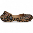 Bailarina Leopardo Cuero  CROCS