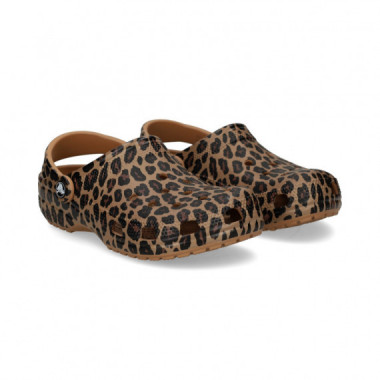 Zueco Leopardo Cuero  CROCS