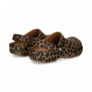 Zueco Leopardo Cuero  CROCS
