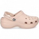 Zueco Plataforma Rosa Suave  CROCS