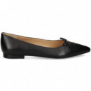 Bailarina Lazo Piel Negro  LAUREN RALPH LAUREN