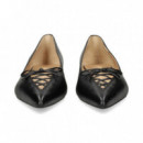 Bailarina Lazo Piel Negro  LAUREN RALPH LAUREN