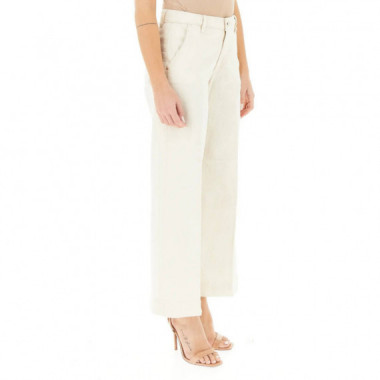 Zoya Wide Leg Crop Pearl White  GUESS