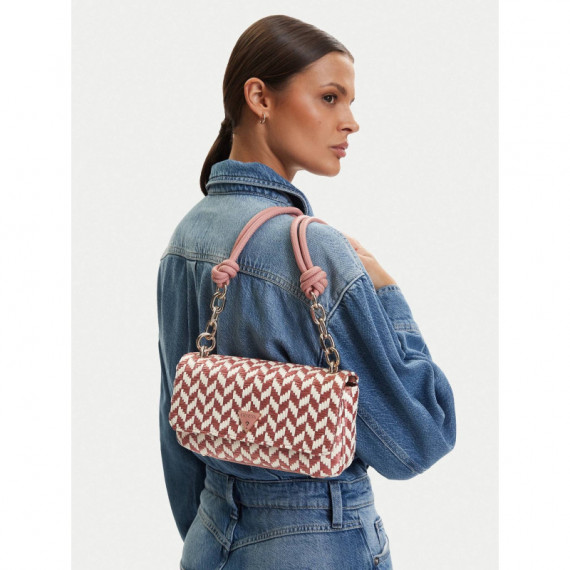 TESSI FLAP SHOULDER BAG CORAL PINK MULTI