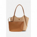 TESSI 2 IN 1 TOTE COGNAC MULTI