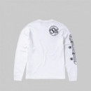 CHAMPION ROCHESTER Camisetas Hombre Camiseta Aries X Champion Stars de Manga Larga con Gráfico Unisex Blanco