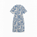 Vestidos Vestido DEDICATED Orrefors Ocean Squares Oat White