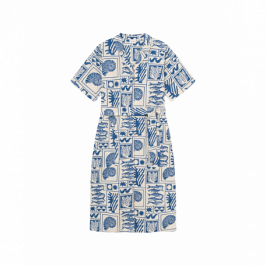 Vestidos Vestido DEDICATED Orrefors Ocean Squares Oat White