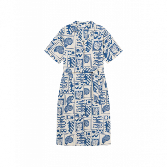 Vestidos Vestido DEDICATED Orrefors Ocean Squares Oat White