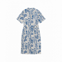Vestidos Vestido DEDICATED Orrefors Ocean Squares Oat White