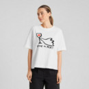 Camisetas Mujer Camiseta DEDICATED Vadstena Drink In Peace White